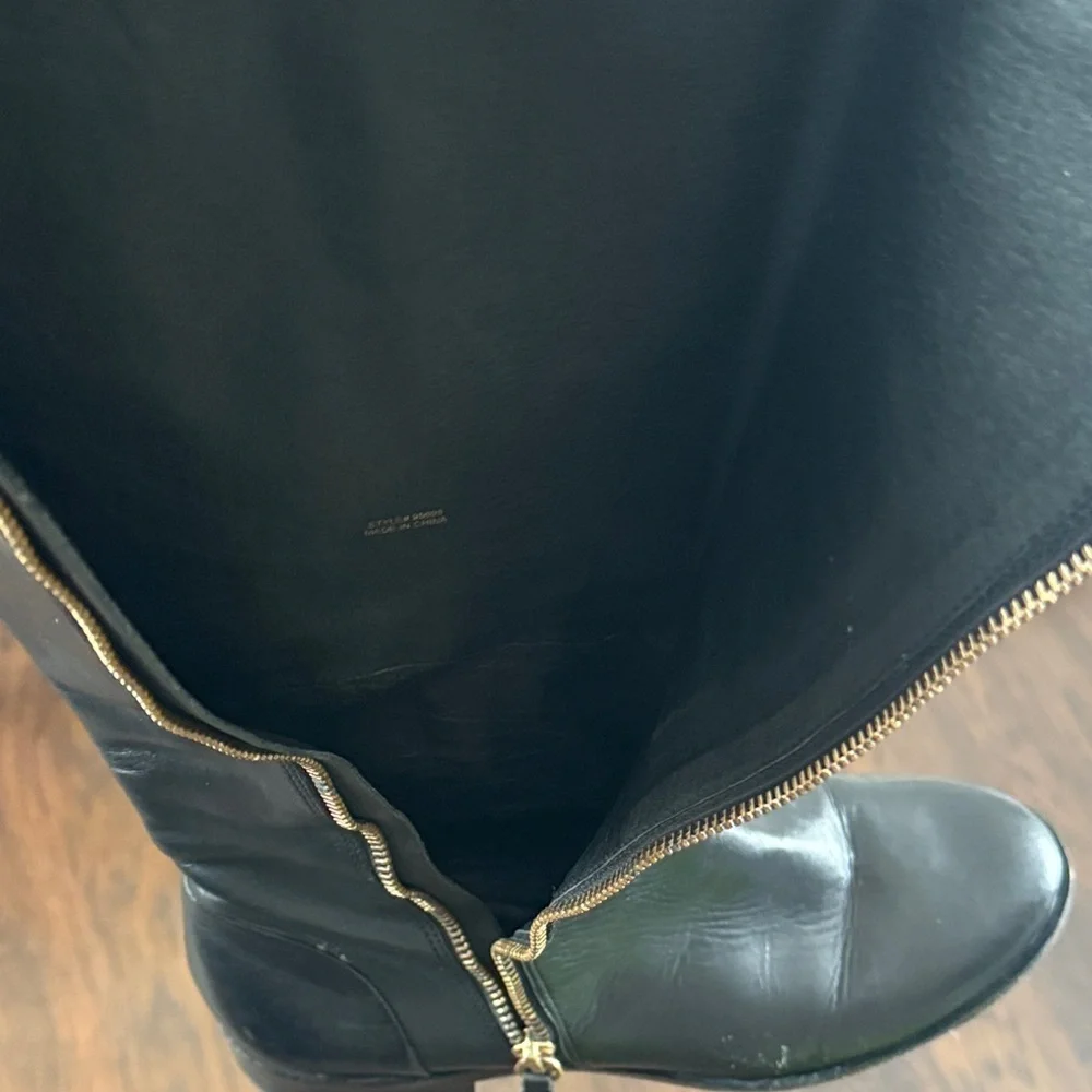 J. Crew Black Leather Knee Boots